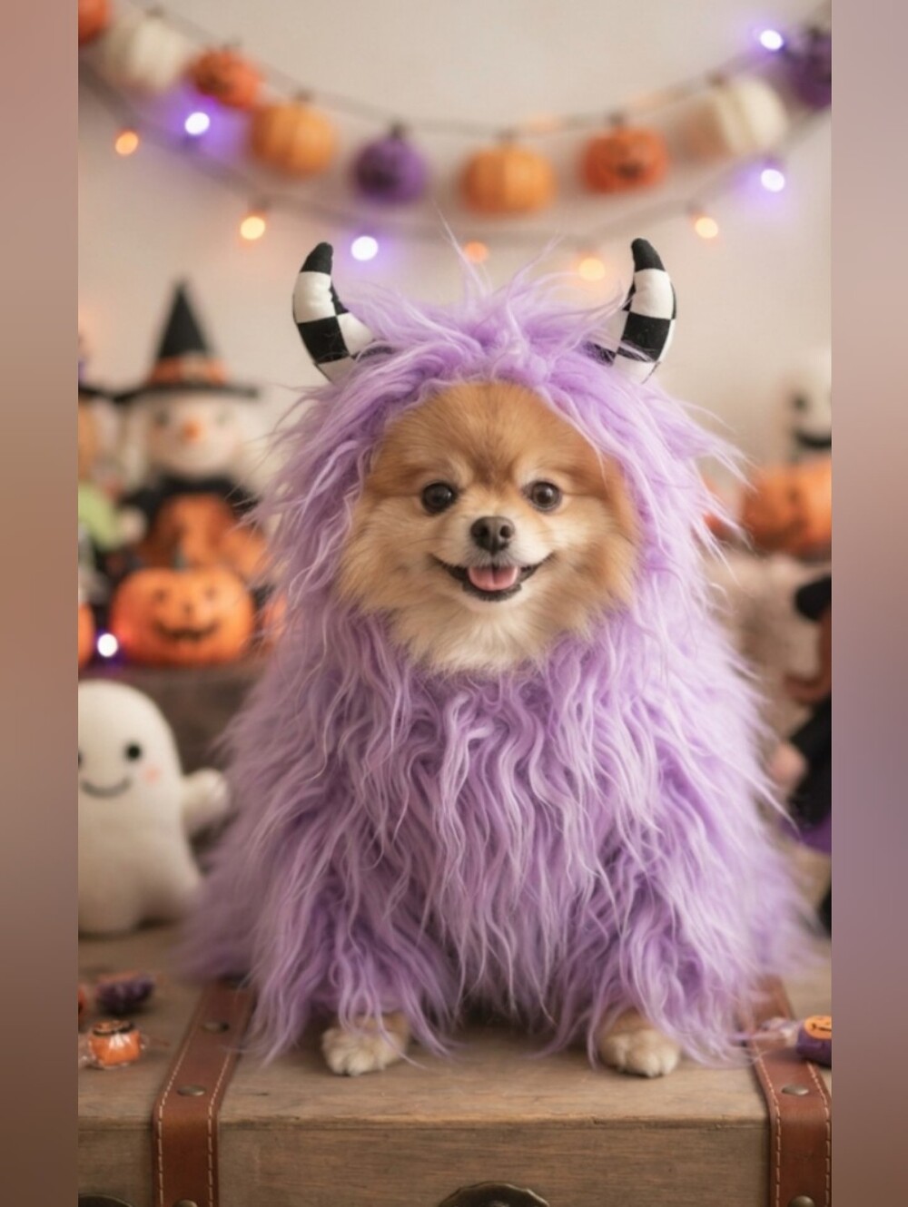 💜Bootique NWT 2-Piece Shaggy Monster Halloween Pet Costume Small💜 - Picture 7 of 7